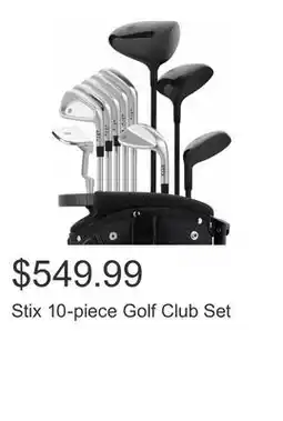 Costco Stix 10-piece Golf Club Set offer