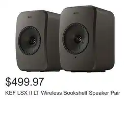 Costco KEF LSX II LT Wireless Bookshelf Speaker Pair offer