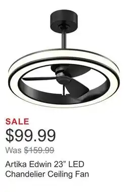 Costco Artika Edwin 23 LED Chandelier Ceiling Fan offer