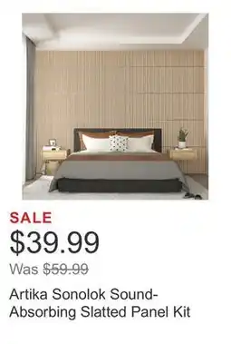 Costco Artika Sonolok Sound-Absorbing Slatted Panel Kit offer