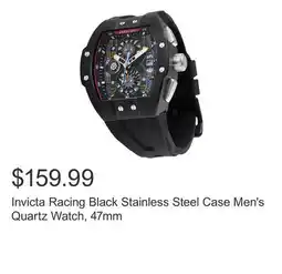 Costco Invicta Racing Black Stainless Steel Case Men's Quartz Watch, 47mm offer