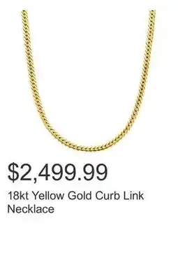 Costco 18kt Yellow Gold Curb Link Necklace offer