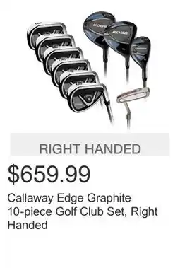 Costco Callaway Edge Graphite 10-piece Golf Club Set, Right Handed offer