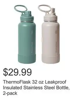 Costco ThermoFlask 32 oz Leakproof Insulated Stainless Steel Bottle, 2-pack offer