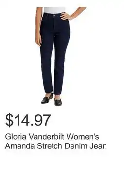 Costco Gloria Vanderbilt Women's Amanda Stretch Denim Jean offer