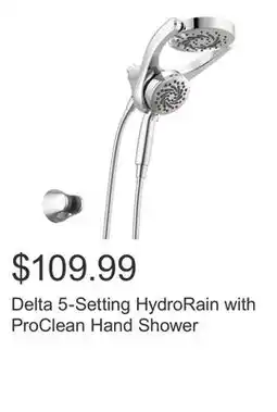 Costco Delta 5-Setting HydroRain with ProClean Hand Shower offer
