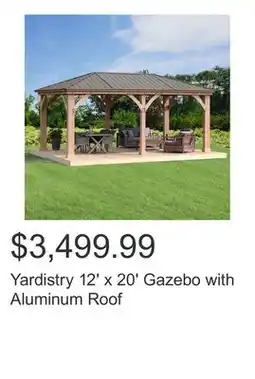 Costco Yardistry 12' x 20' Gazebo with Aluminum Roof offer