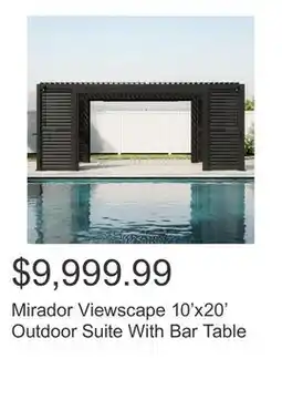Costco Mirador Viewscape 10'x20' Outdoor Suite With Bar Table offer