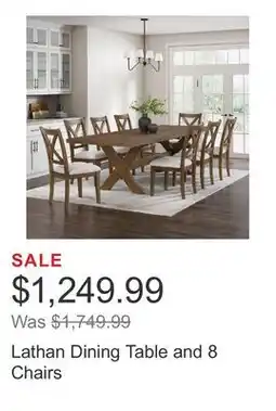 Costco Lathan Dining Table and 8 Chairs offer