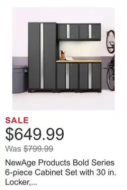 Costco NewAge Products Bold Series 6-piece Cabinet Set with 30 in. Locker, Base and Wall Cabinet offer