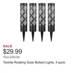 Costco Testrite Rotating Solar Bollard Lights, 4-pack offer
