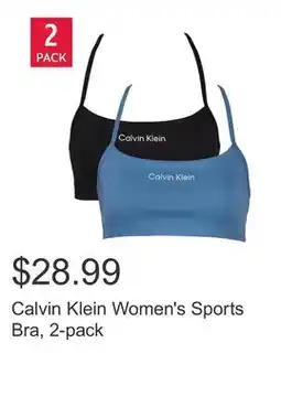 Costco Calvin Klein Women's Sports Bra, 2-pack offer