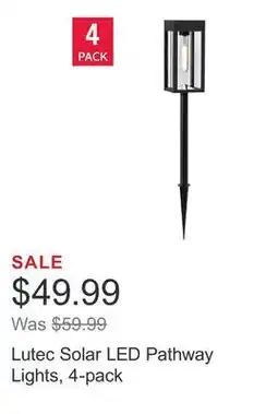 Costco Lutec Solar LED Pathway Lights, 4-pack offer