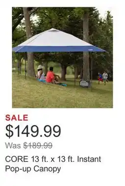 Costco CORE 13 ft. x 13 ft. Instant Pop-up Canopy offer