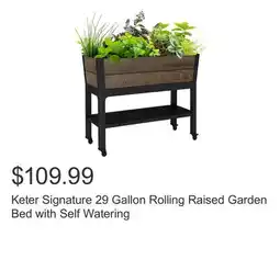 Costco Keter Signature 29 Gallon Rolling Raised Garden Bed with Self Watering offer