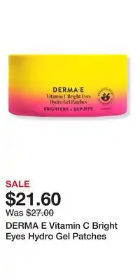Ulta Beauty DERMA E Vitamin C Bright Eyes Hydro Gel Patches offer