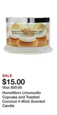 Ulta Beauty HomeWorx Limoncello Cupcake and Toasted Coconut 4-Wick Scented Candle offer