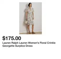 Belk Lauren Ralph Lauren Women's Floral Crinkle Georgette Surplice Dress offer