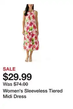 Belk Women's Sleeveless Tiered Midi Dress offer