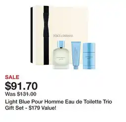 Belk Light Blue Pour Homme Eau de Toilette Trio Gift Set - $179 Value! offer