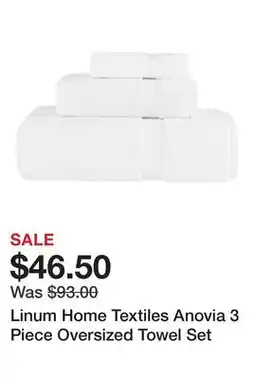 Belk Linum Home Textiles Anovia 3 Piece Oversized Towel Set offer