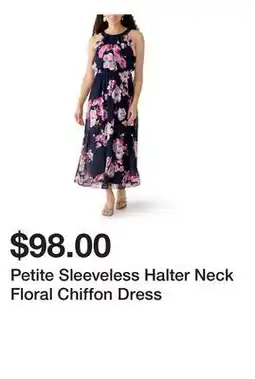Belk Petite Sleeveless Halter Neck Floral Chiffon Dress offer