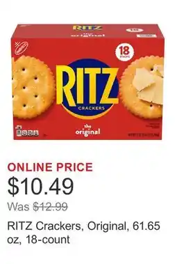 Costco RITZ Crackers, Original, 61.65 oz, 18-count offer