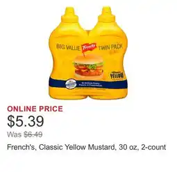 Costco French's, Classic Yellow Mustard, 30 oz, 2-count offer