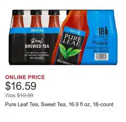Costco Pure Leaf Tea, Sweet Tea, 16.9 fl oz, 18-count offer