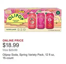 Costco Olipop Soda, Spring Variety Pack, 12 fl oz, 15-count offer