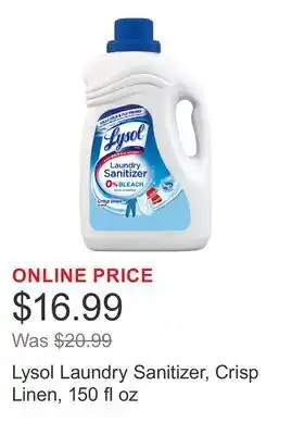 Costco Lysol Laundry Sanitizer, Crisp Linen, 150 fl oz offer