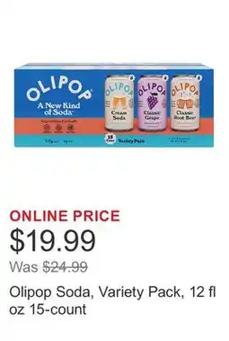 Costco Olipop Soda, Variety Pack, 12 fl oz 15-count offer