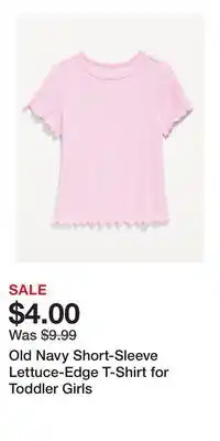 Old Navy Old Navy Short-Sleeve Lettuce-Edge T-Shirt for Toddler Girls offer