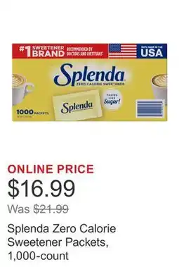 Costco Splenda Zero Calorie Sweetener Packets, 1,000-count offer