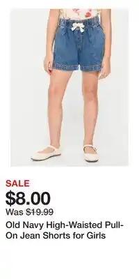 Old Navy Old Navy High-Waisted Pull-On Jean Shorts for Girls offer