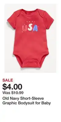 Old Navy Old Navy Short-Sleeve Graphic Bodysuit for Baby offer