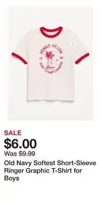 Old Navy Old Navy Softest Short-Sleeve Ringer Graphic T-Shirt for Boys offer