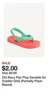 Old Navy Old Navy Flip-Flop Sandals for Toddler Girls (Partially Plant-Based) offer