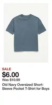 Old Navy Old Navy Oversized Short-Sleeve Pocket T-Shirt for Boys offer