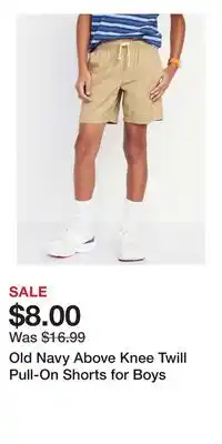 Old Navy Old Navy Above Knee Twill Pull-On Shorts for Boys offer