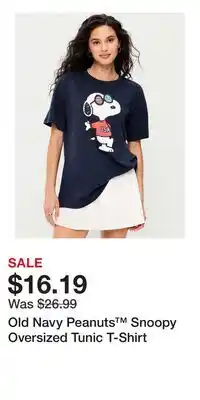 Old Navy Old Navy Peanuts Snoopy Oversized Tunic T-Shirt offer