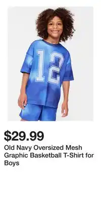 Old Navy Old Navy Oversized Mesh Graphic Basketball T-Shirt for Boys offer