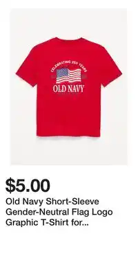 Old Navy Old Navy Short-Sleeve Gender-Neutral Flag Logo Graphic T-Shirt for Kids offer