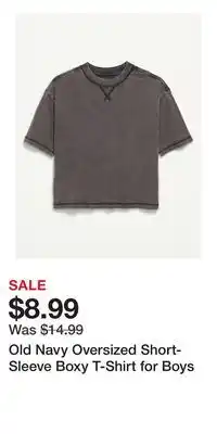 Old Navy Old Navy Oversized Short-Sleeve Boxy T-Shirt for Boys offer