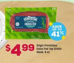 Grocery Outlet Origin Provisions Grass Fed Top Sirloin Steak, 8 oz offer