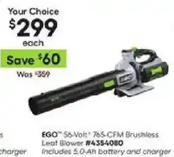 Lowe's Ego 56-volt 765-cfm brushless leaf blower offer