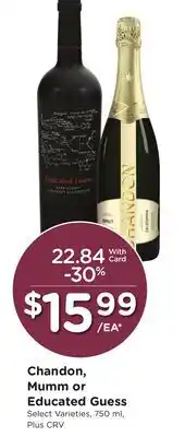 Ralphs Chandon, Mumm or Educated Guess offer