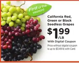 Ralphs California Red, Green or Black Seedless Grapes offer