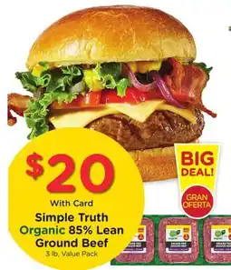 Ralphs Simple Truth Organic 85% Lean Ground Beef offer