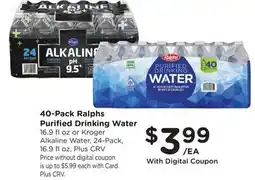 Ralphs 40-Pack Ralphs Purified Drinking Water offer